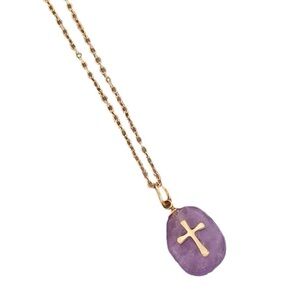 NEW Dainty Purple & Blue Cross Pendant Necklaces